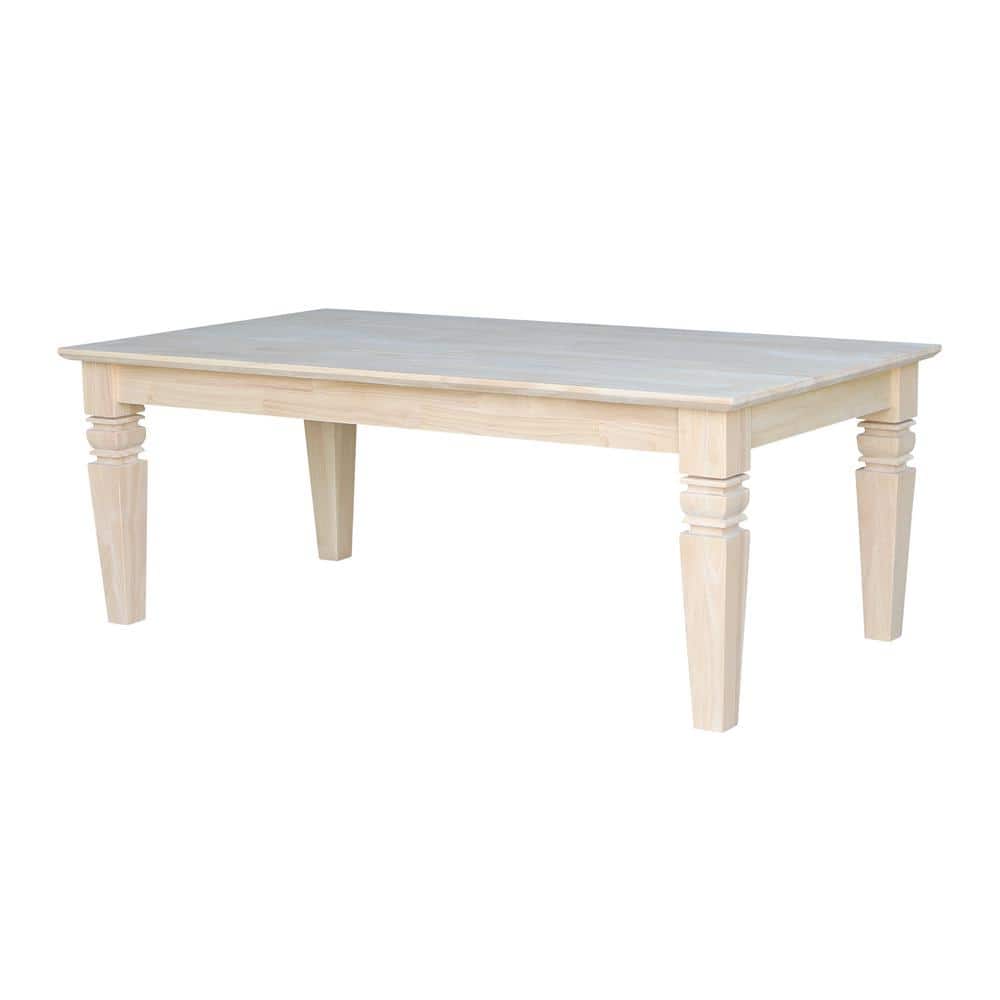 Elegant Java Rectangular Coffee Table in Unfinished Wood