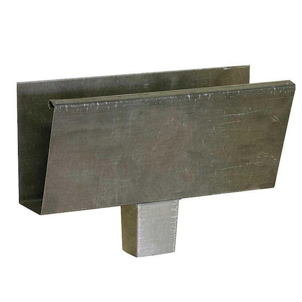 Gibraltar Building Products 4 in. x 1 ft. Bonderized Steel Fascia Gutter End Piece with Square Drop