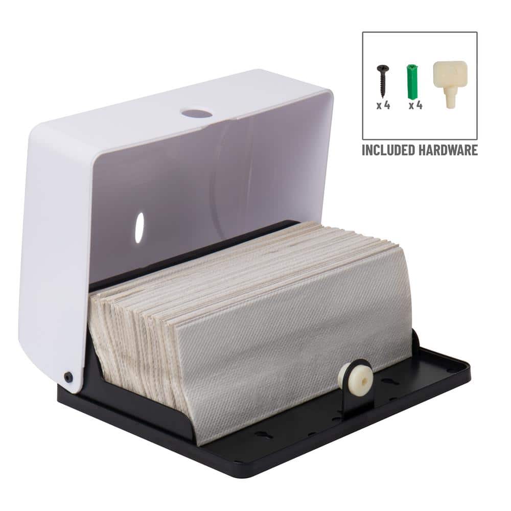White Wall-Mounted Plastic Multifold Paper Towel Dispenser