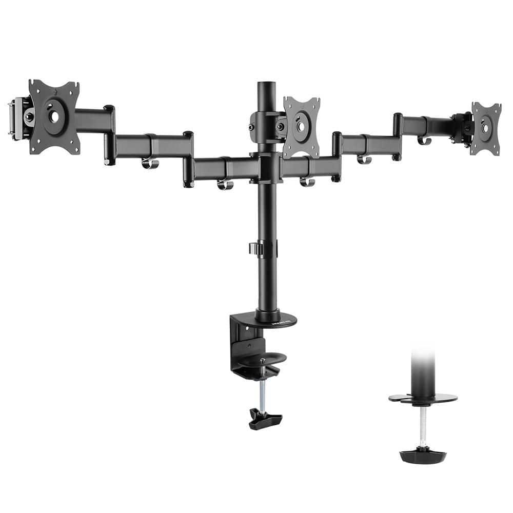 mount-it! 13 in. to 27 in. Screens Fully Adjustable Triple Computer ...