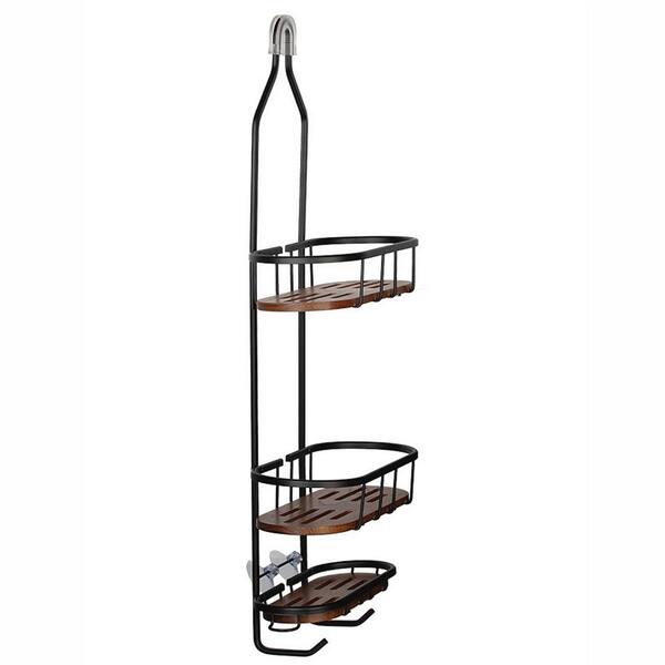 Rust-Resistant Tension Pole Shower Caddy, 3 Shelves, Oil Rubbed