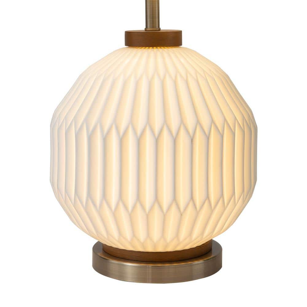 Moraga 24" Bone Porcelain and Walnut Table Lamp