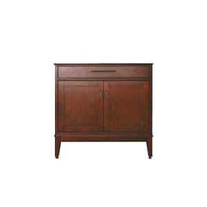 Madison 36 in. W x 21 in. D x 34 in. H Vanity Cabinet Only in Tobacco