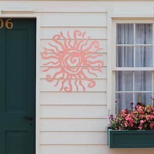 1 Pack Wall Art 12 in. x 12 in. Pink Wacky Sun Metal Work, Wall Architectural Decor