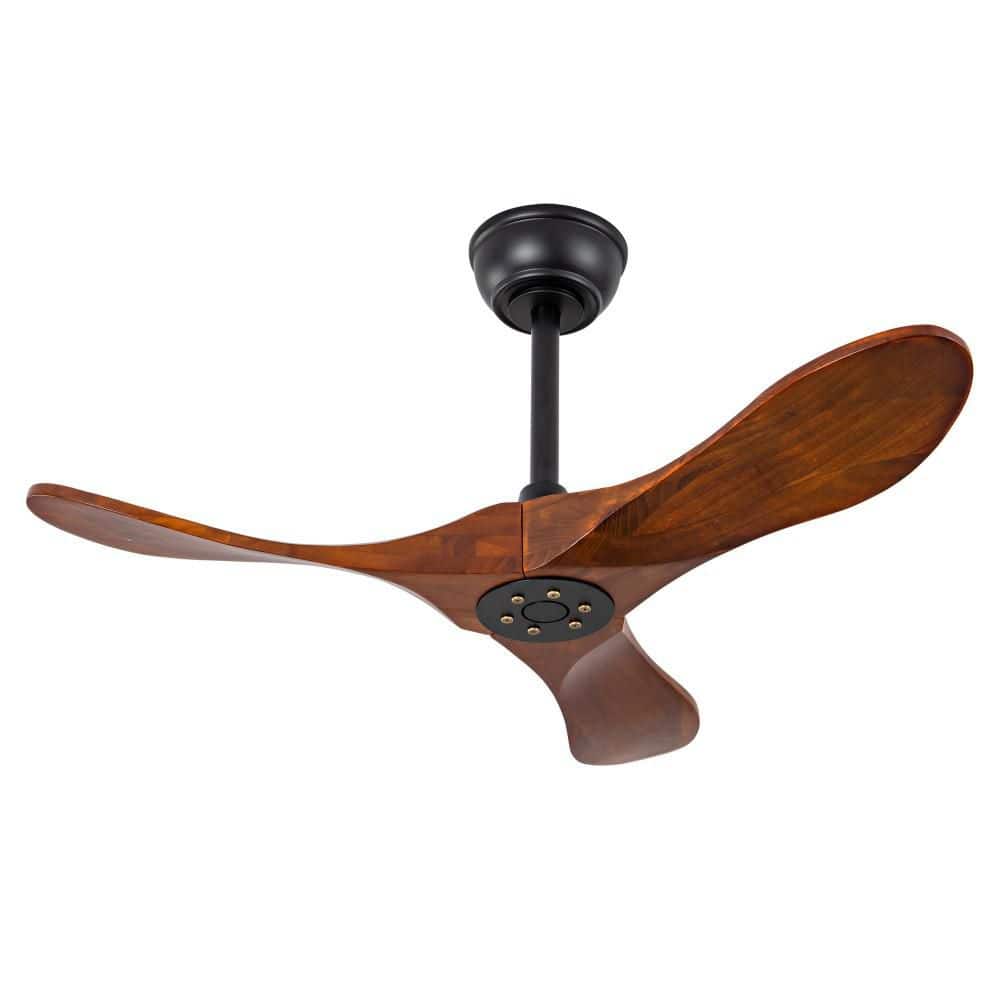 36 in. Brown Solid Wood Downrod Mount Outdoor Ceiling Fan without Light, 3 Blades, DC Motor and Remote for Patio, Porch price history on PriceWatchPro