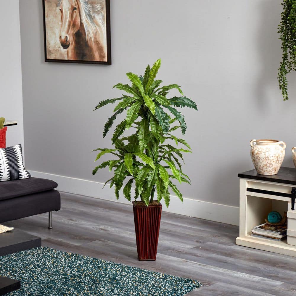 4.6 ft. Artificial Bamboo Tree in Planter for Indoor/Outdoor
