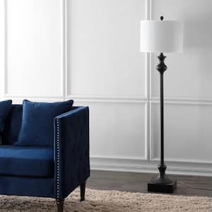 Brewster 61.5 in. Oil-Rubbed Bronze Floor Lamp with Off-White Shade