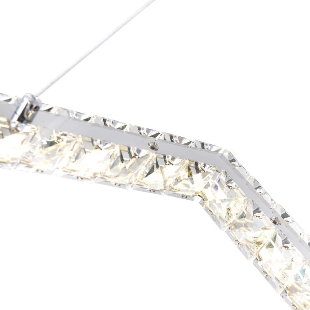 Mini Crystal Chrome 15" Square LED Chandelier