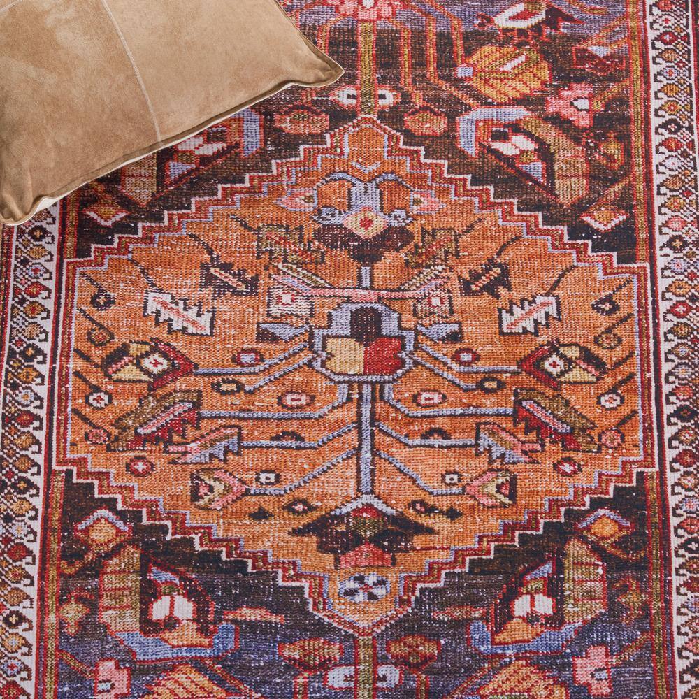 Tucson 6' Square Navy and Rust Synthetic Area Rug