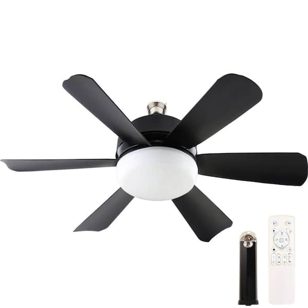 18 in. Black Socket Indoor Ceiling Fan with Light, Modern Screw Ceiling Fan with Remote