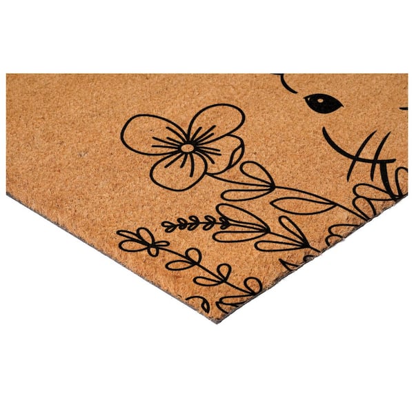 Floral Bunny 24 in. x 36 in. Multicolored Indoor/Outdoor Doormat