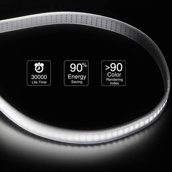 Exbrite 24 In W X 32 In H Frameless Rectangle Anti Fog Dimmable Front Lighted Bathroom Vanity Mirror With Night Light Js 2432 2 N X The Home Depot