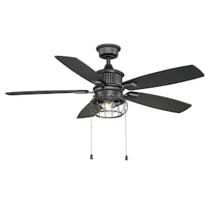 Aldenshire 52 in. LED Indoor/Outdoor Natural Iron Ceiling Fan with Light Kit