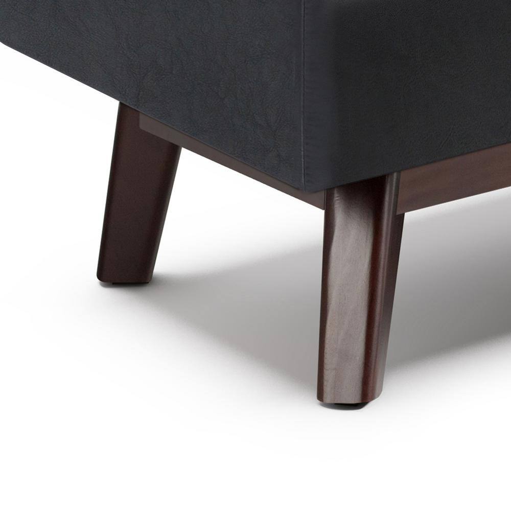 Owen Mid Century Modern Black Rubberwood Cocktail Ottoman