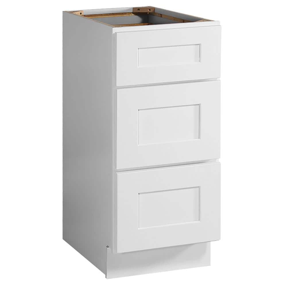 Design House Brookings Solid Wood Ready to Assemble Shaker 15 in. x 34.5 in. x 24 in. 3 Drawer ...