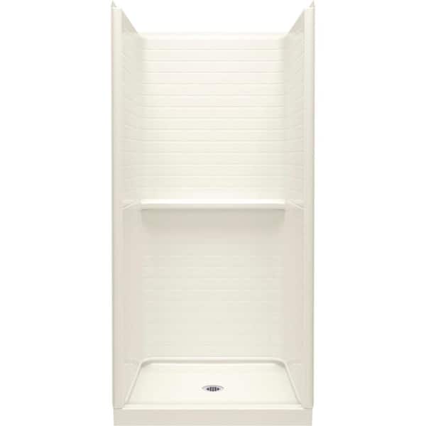 STERLING PLUMBING Traverse 36 in. W x 75 in. H 4-Piece Alcove Shower Wall Surround in Biscuit