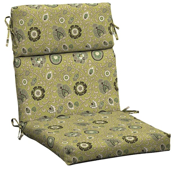 Hampton Bay Green Tea Suzanni High Back Outdoor Chair Cushion
