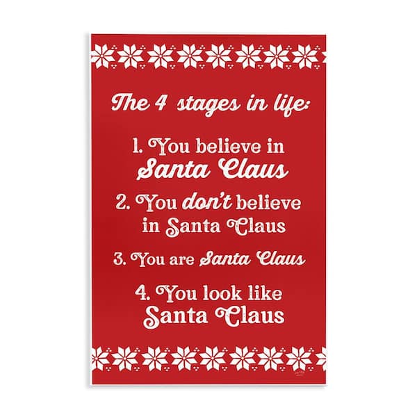 Santa Claus 4 Stages in Life by Lux Plus Me Designs 1 Piece Unframed Graphic Typography Art Print 15 in. x 10 in.
