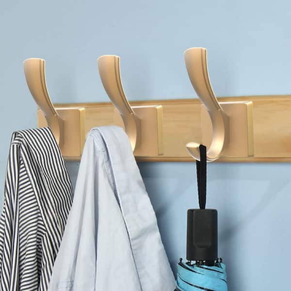 8-Pack Gold Wall Mounted Coat Rack, Coat Hooks, Towel Hooks for Bathroom, Entryway Mudroom Hooks for Hanging Coat Key