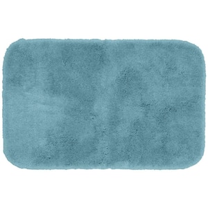 Finest Luxury Basin Blue 24 in. x 40 in. Washable Bathroom Accent Rug