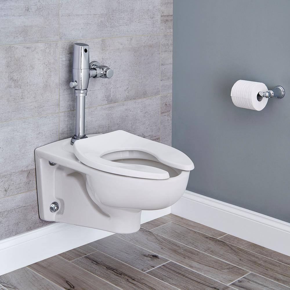 White Elongated Wall Mounted Dual Flush Toilet