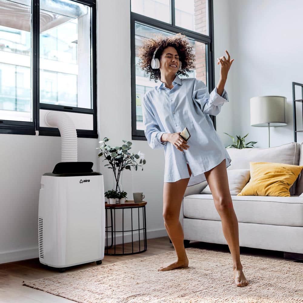 Compact White Portable Air Conditioner with Remote Control