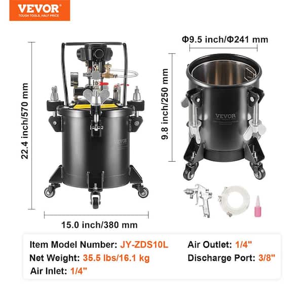 Impact All-Purpose 3 Gallon Tank Sprayer - Suitable For Multipurpose - Wide Opening, Vertical Holder, Carrying Strap - 22.4