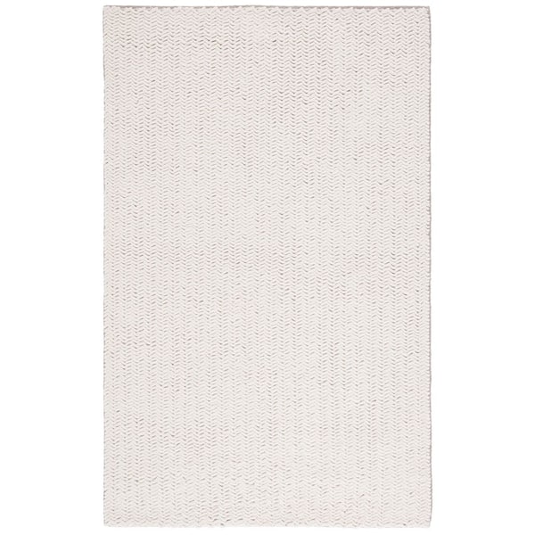 Natura 5 ft. x 8 ft. Ivory Striped Chevron Modern Area Rug
