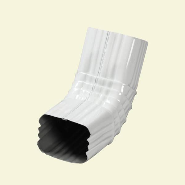 Amerimax Home Products 2 in. x 3 in. High Gloss 80 Degree White Aluminum Downspout A-Elbow