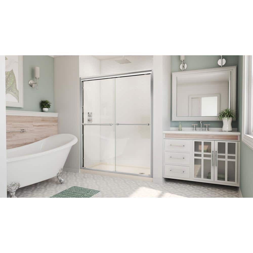 Duet 60" Brushed Nickel Frameless Sliding Shower Kit