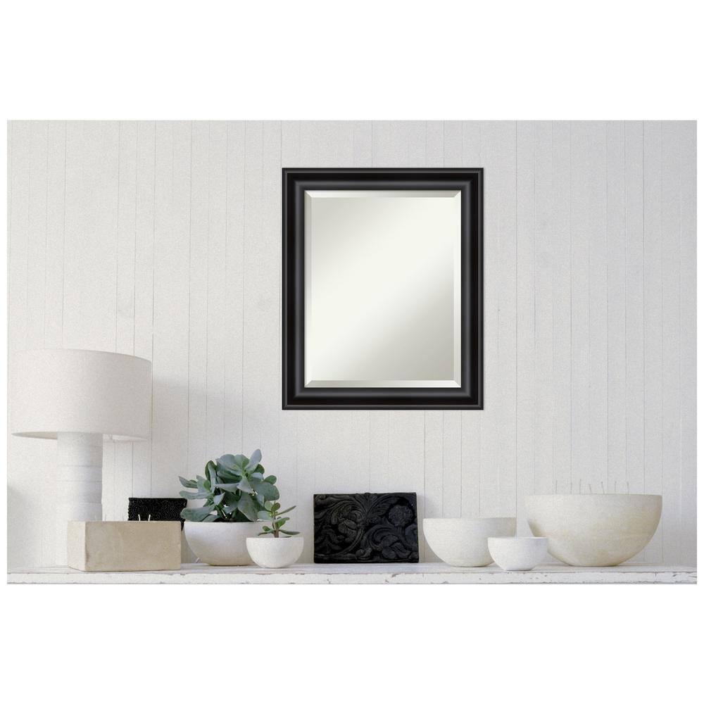 Black Beveled Rectangular Wall Mirror with Polystyrene Frame