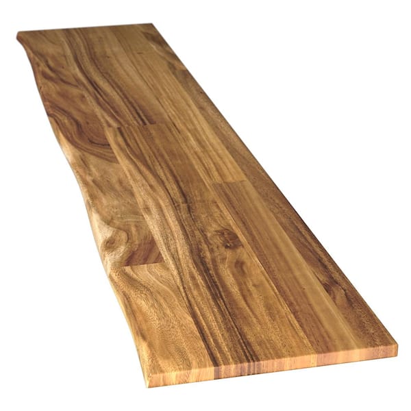 Hampton Bay 10 ft. L x 25 in. D Finished Saman Solid Wood Butcher Block  Countertop in Live Edge