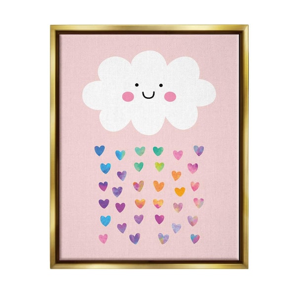 The Stupell Home Decor Collection Raining Rainbow Hearts with