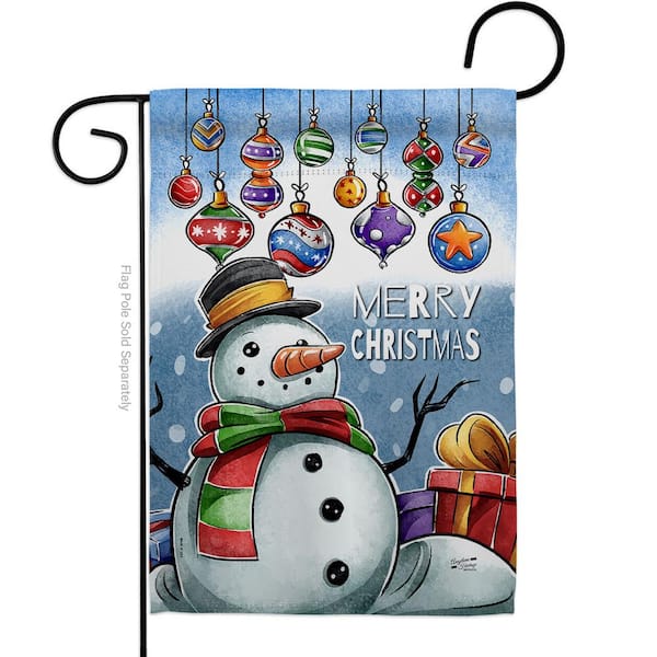 Angeleno Heritage MADE AND DESIGNED LOS ANGELES CALIFORNIA 13 in. x 18.5 in. Ornament Snowman Winter Double-Sided Garden Flag Winter Decorative Vertical Flags