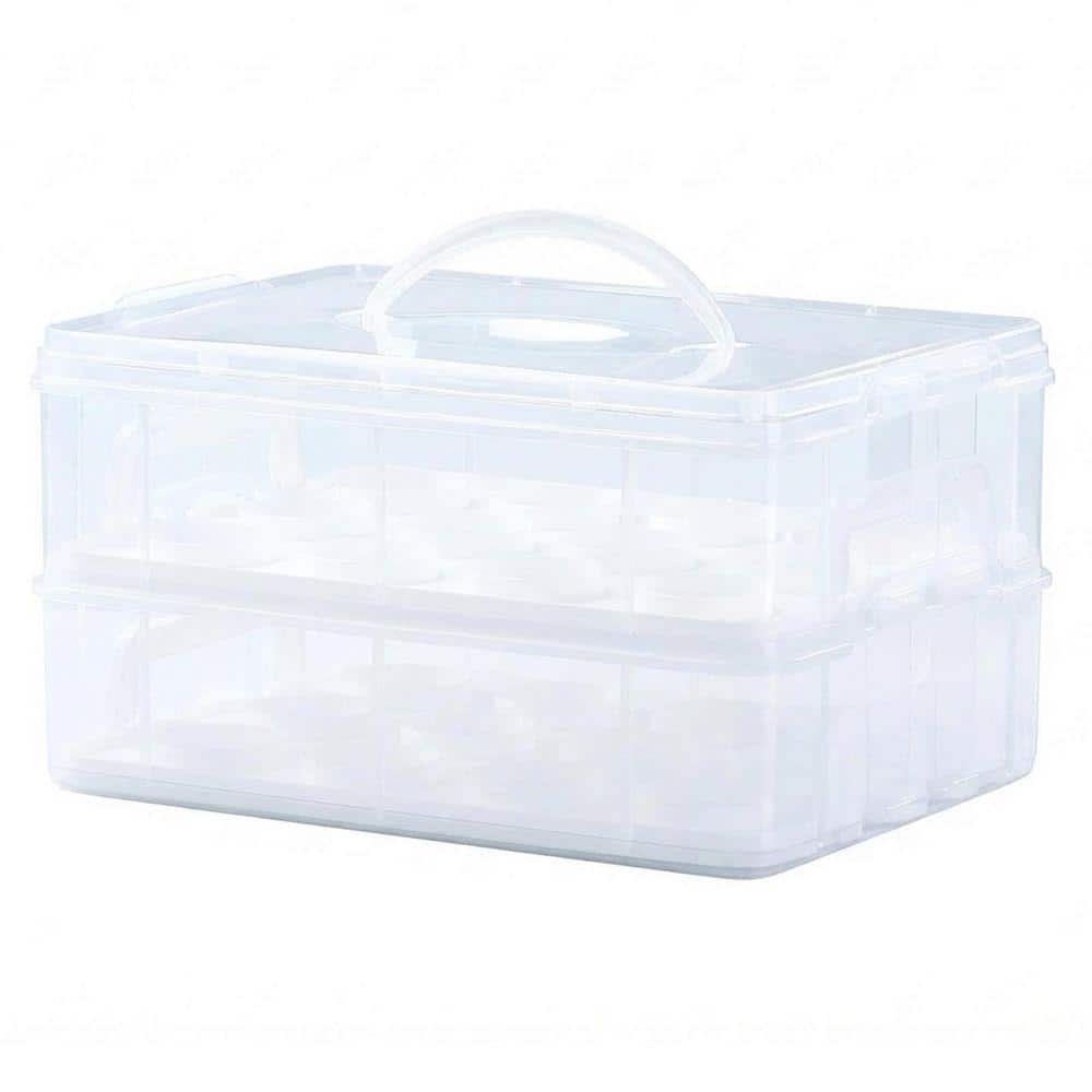Lynzavix 1-Piece Clear Plastic Cupcake Carrier Set with Lid and