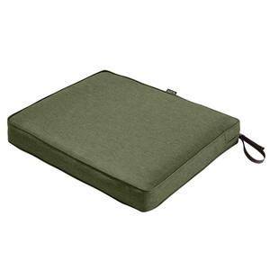 Montlake Heather Fern Green 21 in. W x 19 in. D x 3 in. Thick Rectangular Outdoor Seat Cushion