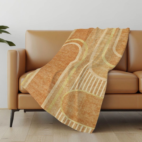 Premium Machine Washable ASB532 Terracotta 50 in. x 70 in. Sherpa Throw Blanket