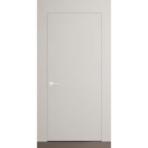 Invisible Reverse Frameless 18in. x 80in. Right Hand Primed White Wood Single Prehung Interior Door w/ Concealed Hinges