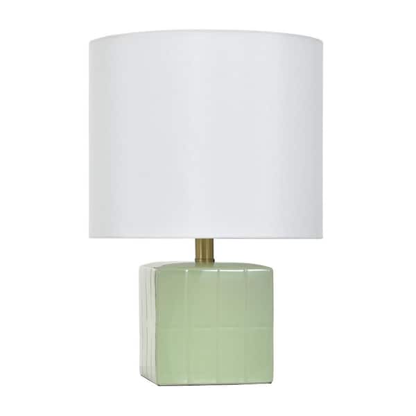 Matilda 18 in. Mint Table Lamp with White Linen Shade