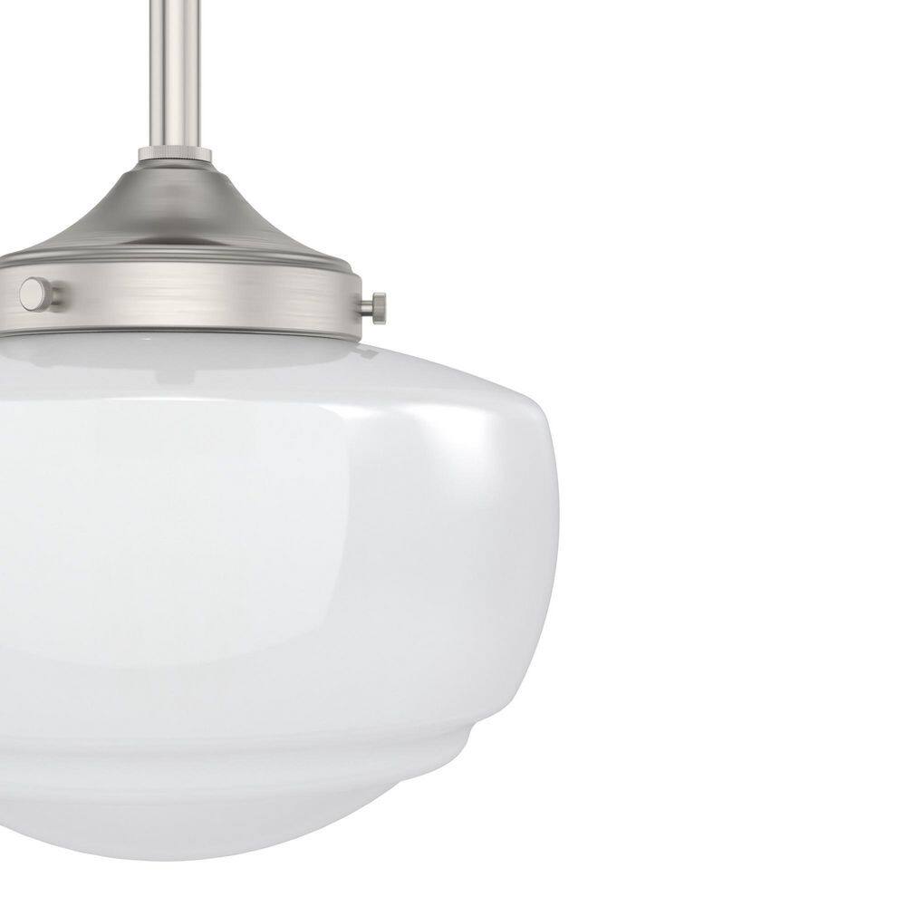 Brushed Nickel 7.5" Mini Pendant with White Glass Shade