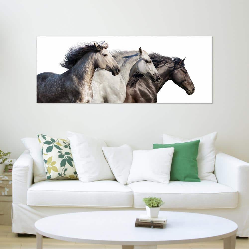 Trilogy 1 Frameless Free Floating Tempered Glass Horse Wall Art