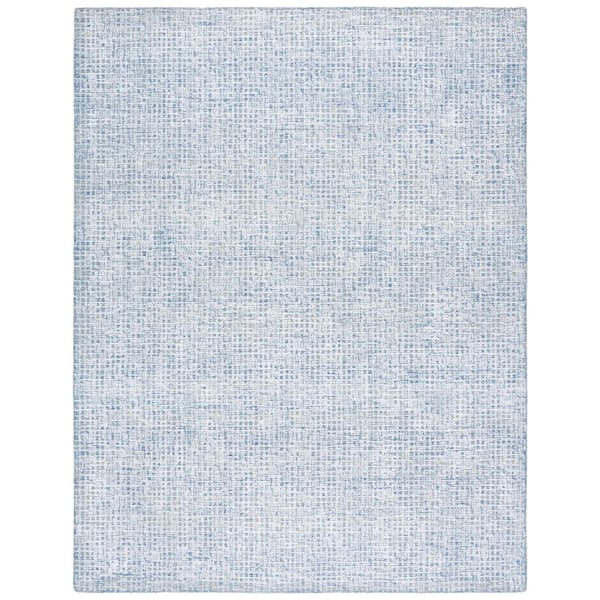 Glamour 8 ft. x 10 ft. Blue/Ivory Marle Crosshatch Area Rug