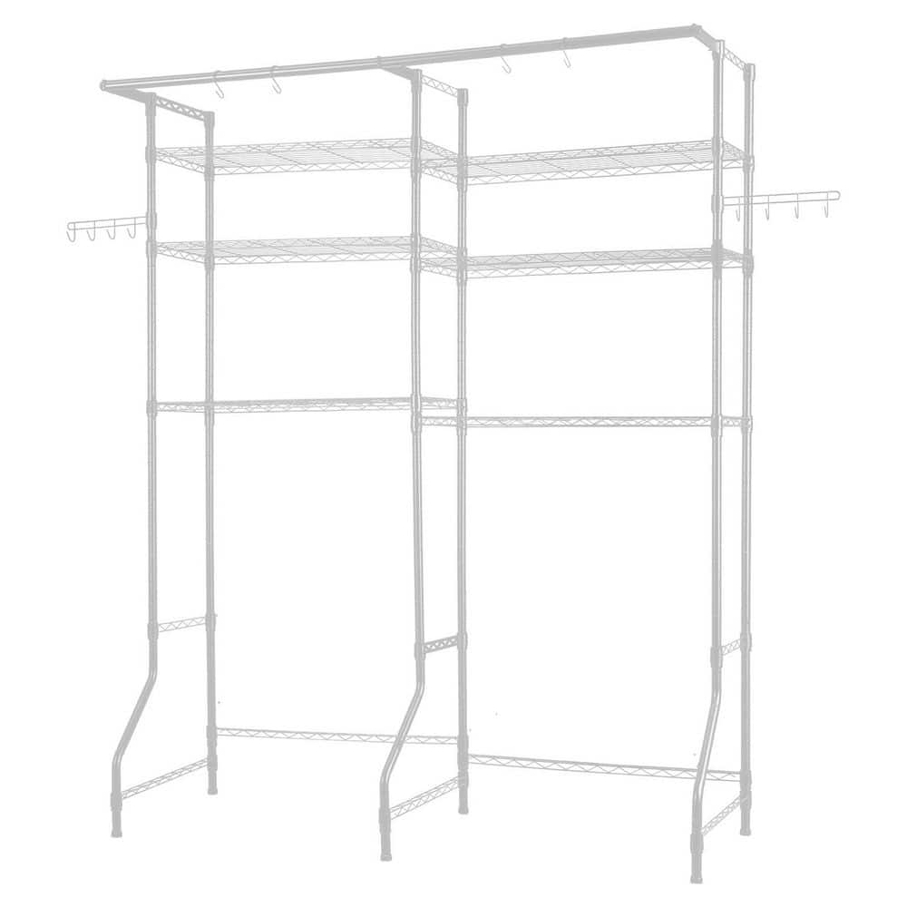 6-Tier White Steel Over The Washer Dryer Storage Shelf, Adjustable Clothes Drying Rack with Hanger Rod and Hooks price history on PriceWatchPro