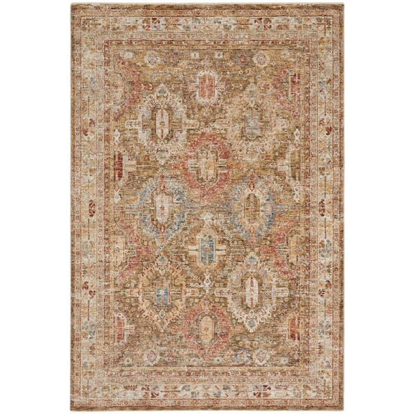 Nourison Sahar Green 5 ft. x 8 ft. Floral Vintage Traditional Area Rug
