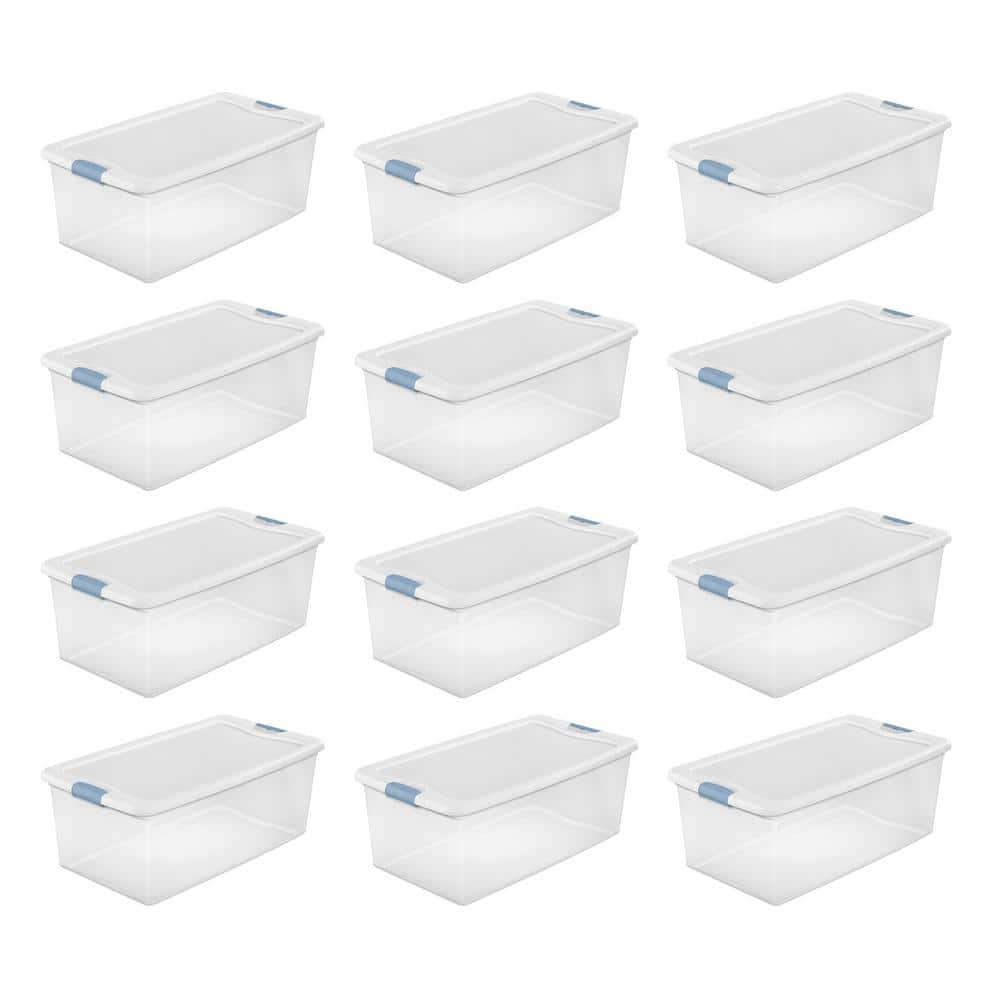 106 qt. Clear Stackable Latching Storage Box Container, (12-Pack) price history on PriceWatchPro