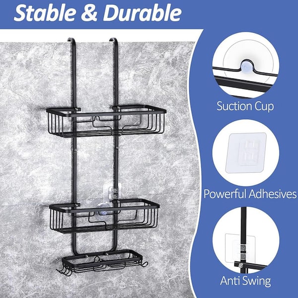 Anti-Swing Hanging Shower Caddy, over Head Shower Caddy Extra-Large  Rustproof wi