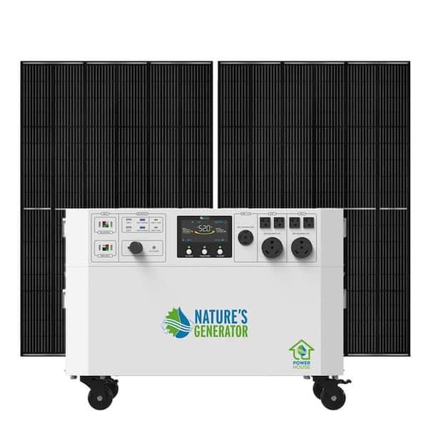 Powerhouse Gold 7,200-Watt Electric Switch Solar Generator with (2) 410-Watt Panels and Wheels