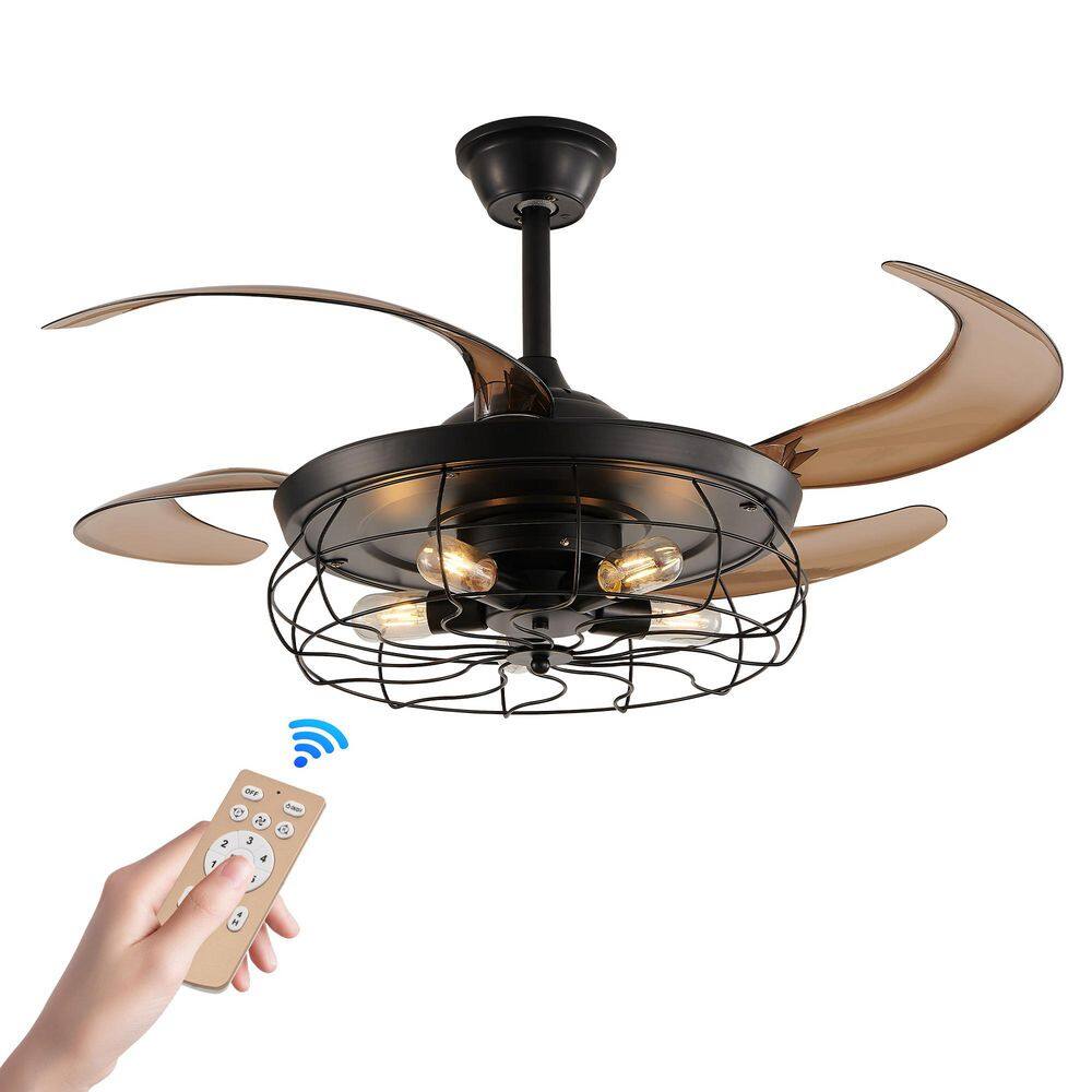 48 in. Black Housing Wood Blade Standard Ceiling Fan with Remote Included Powered by Hubspace (Bulb Not Include) price history on PriceWatchPro
