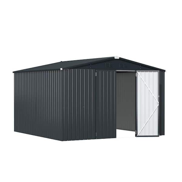 Dark Gray 12 ft. W x 12 ft. D Metal Shed, Outdoor Storage Cabinet with 2 Door (144 sq. ft. )