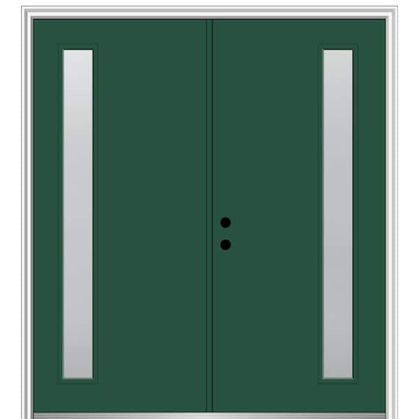 MMI Door 72 in. x 80 in. Viola Right-Hand Inswing 1-Lite Frosted Painted Fiberglass Smooth Prehung Front Door on 4-9/16 in. Frame